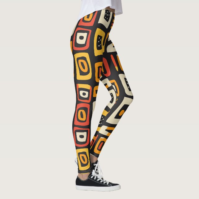 Geometric Abstract African Pattern Leggings (Right)
