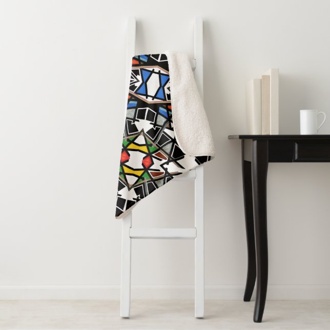 Geometric Abstract Art Blanket (In Situ)