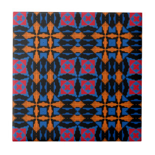 Geometric Abstract Art, Bold Shapes Vibrant Colour Tile