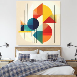 Geometric Abstract Art in Bauhaus Style Canvas Print