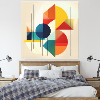 Geometric Abstract Art in Bauhaus Style Canvas Print