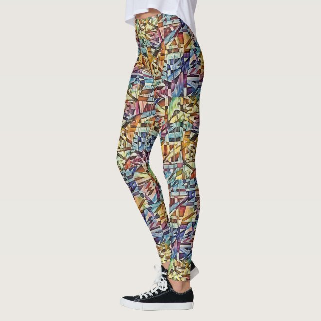 Geometric Abstract Art Leggings (Left)