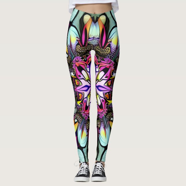 Geometric Abstract art Leggings (Front)