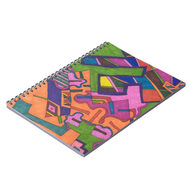 "Geometric" Abstract Art Spiral Notebook (Left Side)