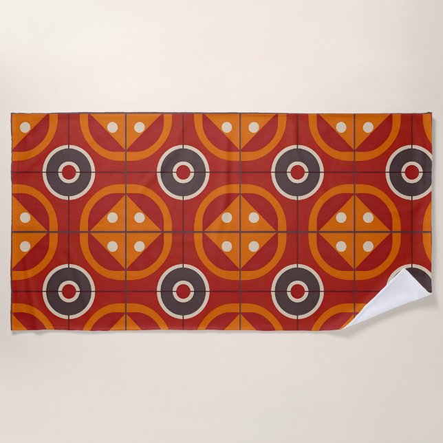 Geometric Abstract Artwork Beach Towel (Front)