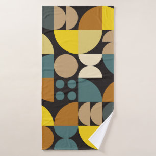 Geometric abstract artwork poster with colorful si bath towel