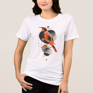 Geometric Abstract Bird Graphic Art - Modern Mid-C Tri-Blend Shirt