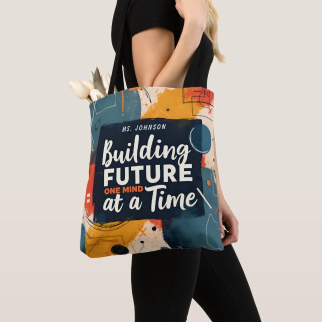 Geometric Abstract Building Future Teacher Gift Tote Bag (Close Up)
