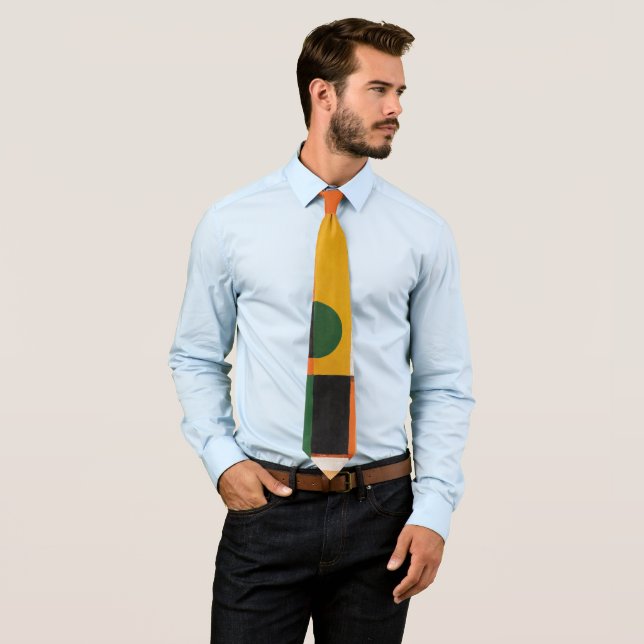 Geometric abstract colorful art tie (In Situ)