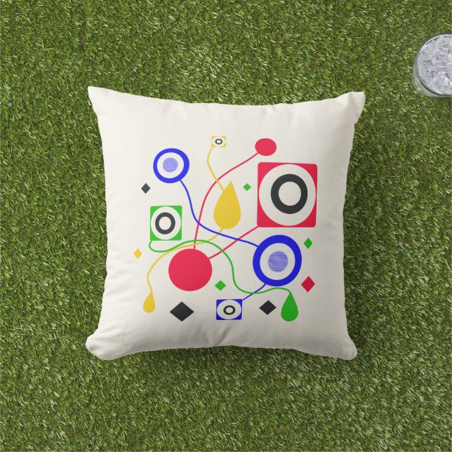 Geometric abstract cushion (Grass)