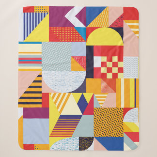 Geometric Abstract Decorative Vintage Pattern Sherpa Blanket