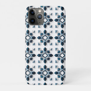 Geometric Abstract Design in Blue and White Case-Mate iPhone Case