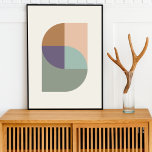 Geometric Abstract Elegant Muted Modern Minimal Poster<br><div class="desc">A minimalist modern abstract poster with an elegant geometric design in muted colours of coral pink,  russet orange,  purple,  soft blue,  sage green and natural soft taupe grey. The perfect accessory for a minimal contemporary home.</div>