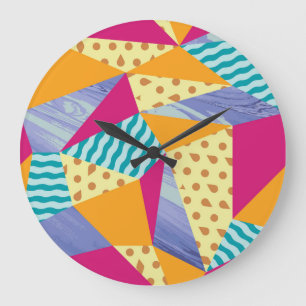 Geometric, abstract elements: decorative seamless  large clock