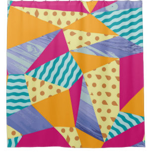 Geometric, abstract elements: decorative seamless  shower curtain