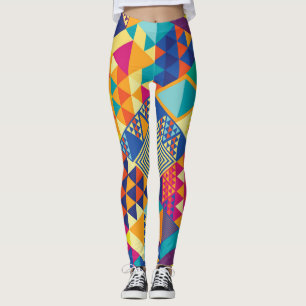 Geometric, abstract elements, vintage pattern. leggings