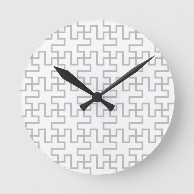 Geometric Abstract Floor Design Round Clock (Front)