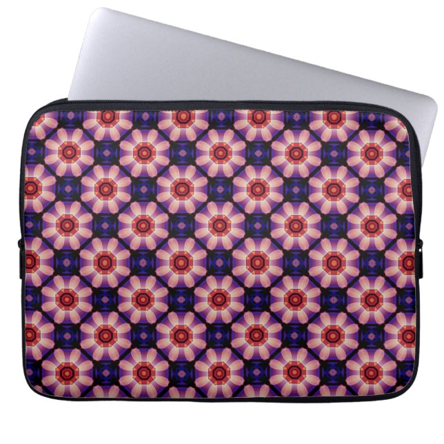 Geometric Abstract Floral Laptop Sleeve (Front)