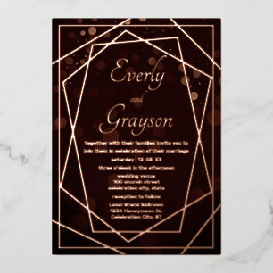 Geometric Abstract Frame Rose Gold Wedding