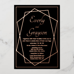 Geometric Abstract Frame Rose Gold Wedding      Fo