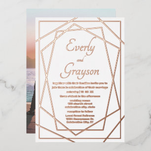 Geometric Abstract Frame Rose Gold Wedding Fo