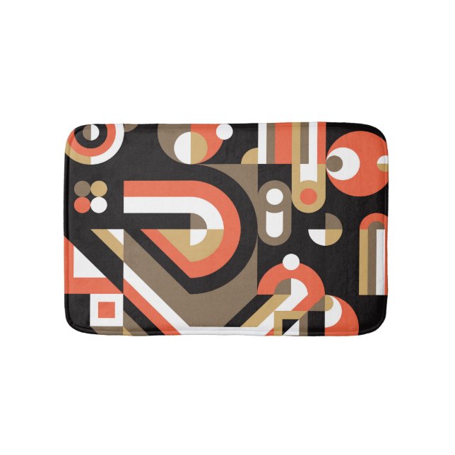 Geometric Abstract: Futuristic Artwork Design. Bath Mat (Front)