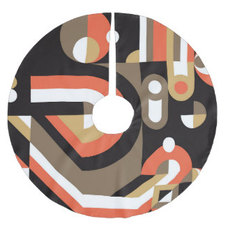 Geometric Abstract: Futuristic Artwork Design. Brushed Polyester Tree Skirt