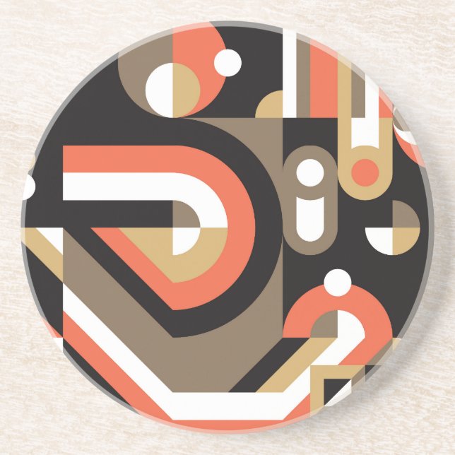 Geometric Abstract: Futuristic Artwork Design. Coaster (Front)