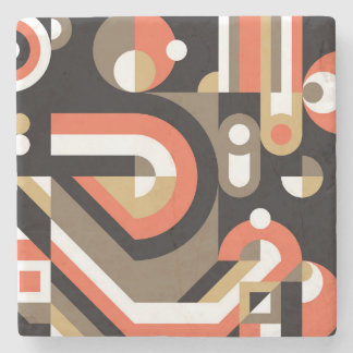 Geometric Abstract: Futuristic Artwork Design. Stone Coaster