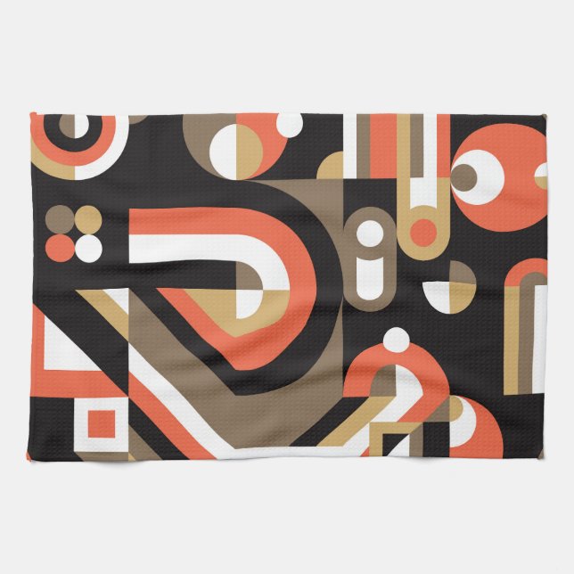 Geometric Abstract: Futuristic Artwork Design. Tea Towel (Horizontal)