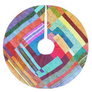 Geometric abstract, graphic color background. brushed polyester tree skirt