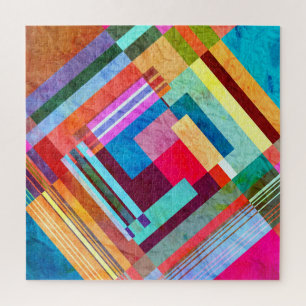 Geometric abstract, graphic colour background. jigsaw puzzle