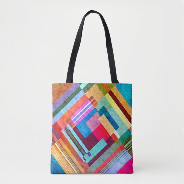 Geometric abstract, graphic colour background. tote bag (Front)