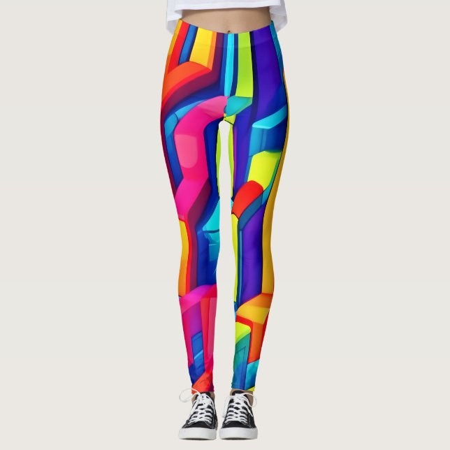 Geometric Abstract Harmony Leggings (Front)