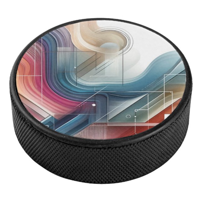 Geometric Abstract Hockey Puck – Gradient Design (3/4)