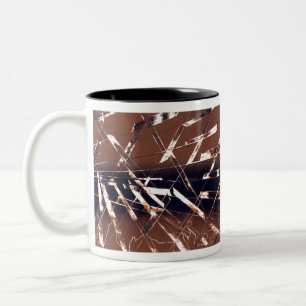 Geometric Abstract in Brown and Black Two-Tone Coffee Mug