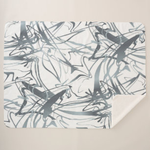 Geometric Abstract Minimal Modern Shapes Design Sherpa Blanket