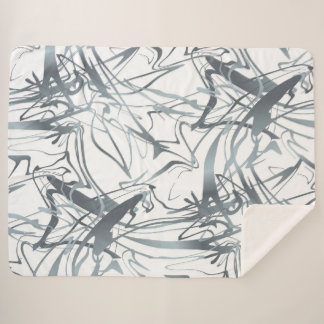 Geometric Abstract Minimal Modern Shapes Design Sherpa Blanket