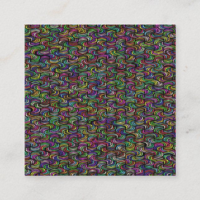 Geometric Abstract Mosaic Art Square Business Card (Front)