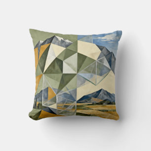 Geometric Abstract Mountain Landscape Cushion