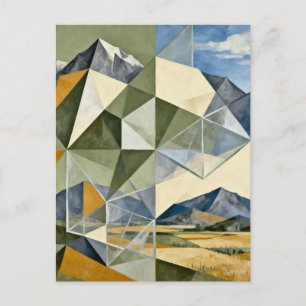 Geometric Abstract Mountain Landscape Postcard