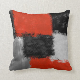 Geometric abstract painted decorative pillow