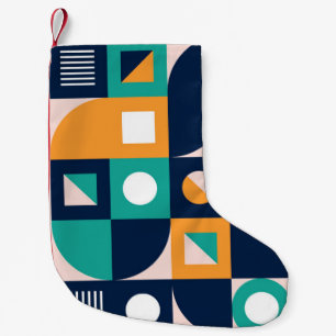 Geometric abstract pattern: colourful, modern desi small christmas stocking