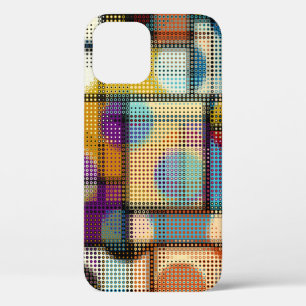 Geometric abstract pattern in low poly pixel art s iPhone 12 case