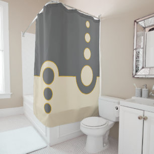 Geometric, abstract pattern, modern, circles shower curtain