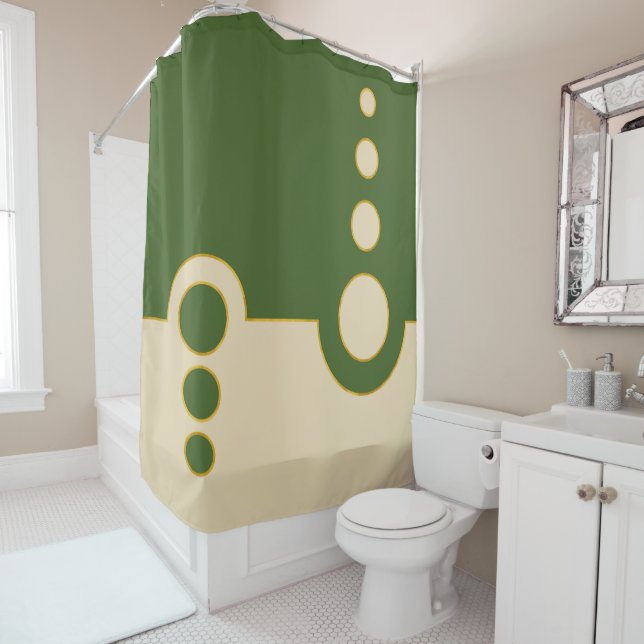 Geometric, abstract pattern, modern, circles shower curtain (In Situ)