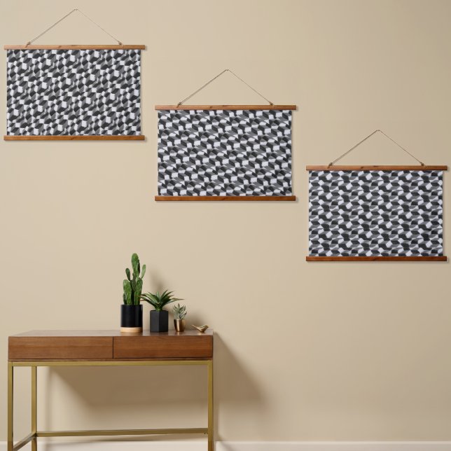 Geometric Abstract Pattern Modern Elegant Chic Hanging Tapestry (Asymmetrical)