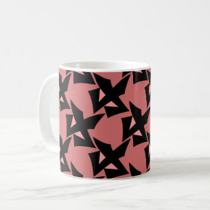 Geometric abstract pattern retro terracotta brown coffee mug