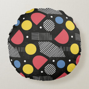 Geometric Abstract Pattern Round Cushion