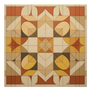 Geometric Abstract Pattern – Warm Tones Poster